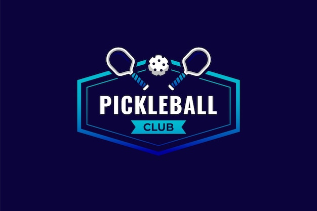 Free Vector gradient pickleball logo template