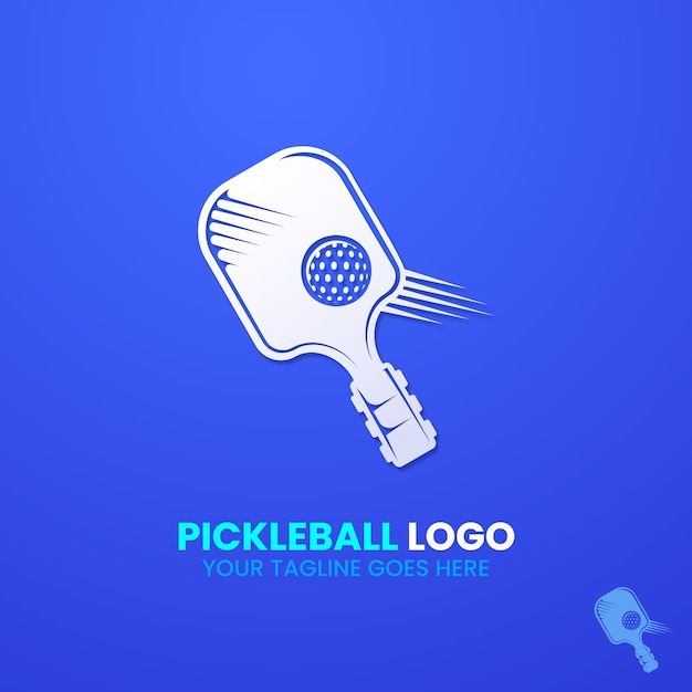 Free Vector gradient pickleball logo template