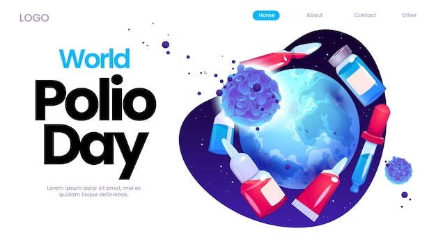 Free Vector gradient polio day landing page template