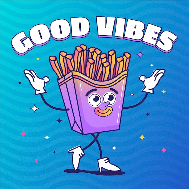 Gradient positive vibes illustration