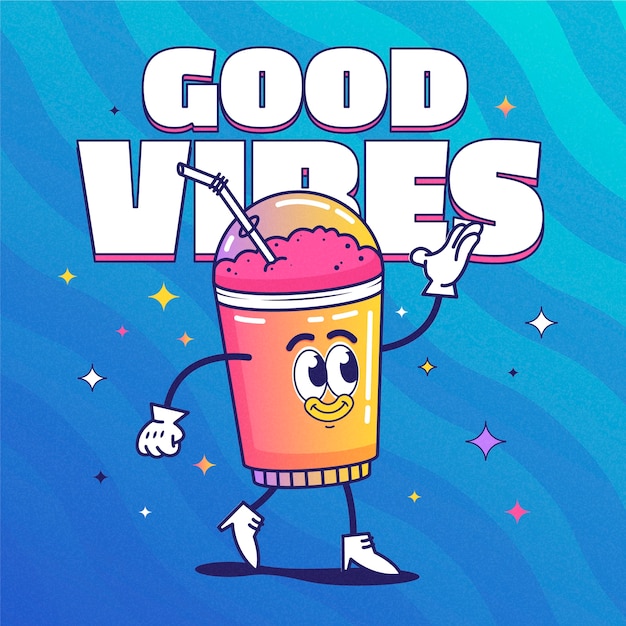 Gradient positive vibes illustration