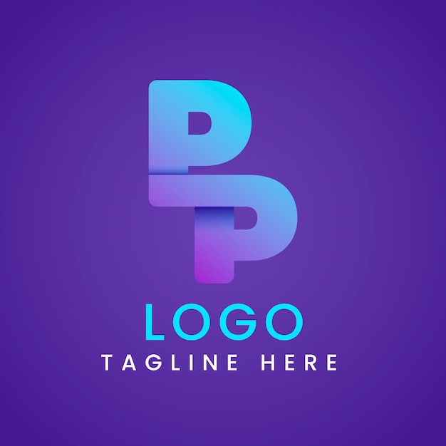 Free Vector gradient pp logo template