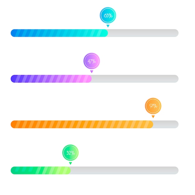 Free Vector gradient preloader. loading bar for web interfaces. template.