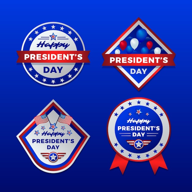 Free Vector gradient presidents day badges collection