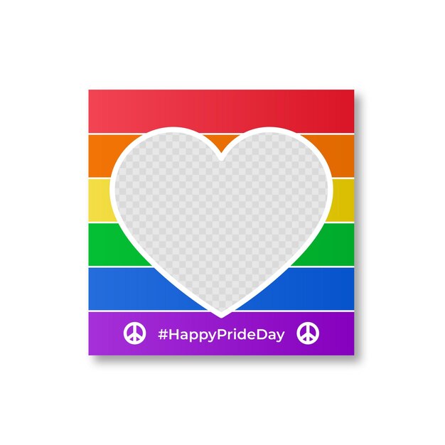 Gradient pride day social media frame template