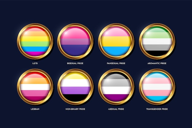 Free Vector gradient pride month lgbt flags collection