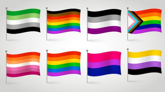 Gradient pride month lgbt flags collection