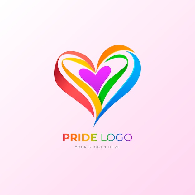 Gradient pride month lgbt logo template