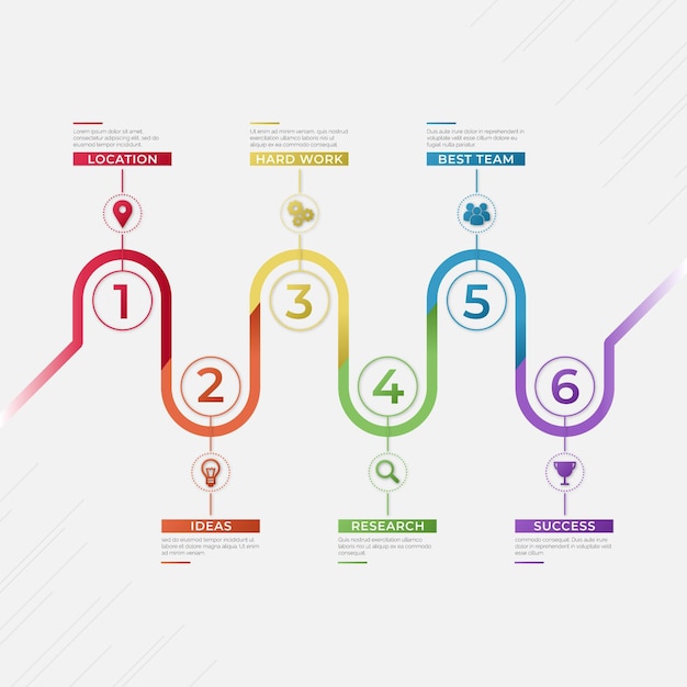 Gradient process infographic concept