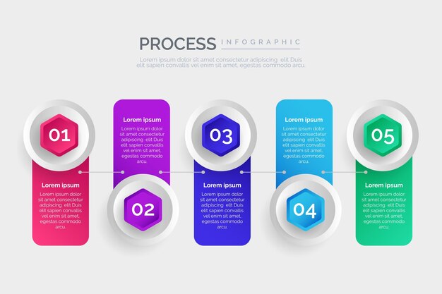 Gradient process infographic template