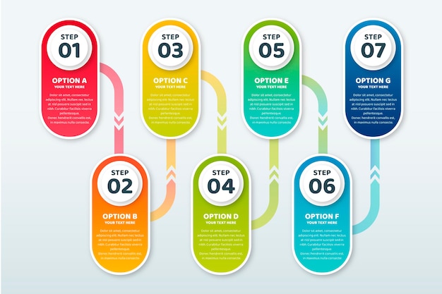 Gradient process infographic template