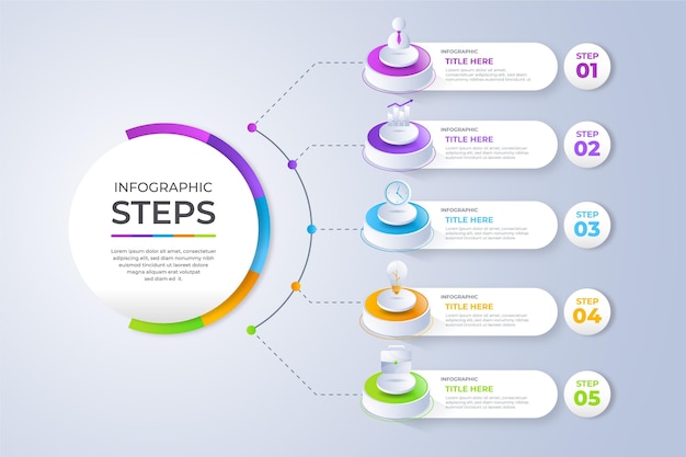 Gradient process infographic template