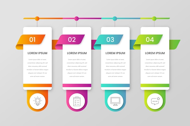 Gradient process infographic template