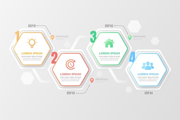 Gradient process infographic template