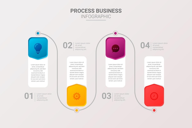 Gradient process infographic template