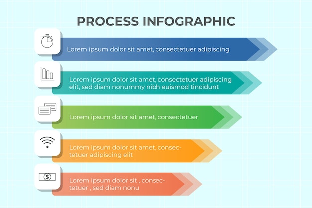 Gradient process infographic template