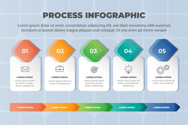 Gradient process infographic template