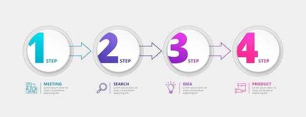 Gradient process infographic template