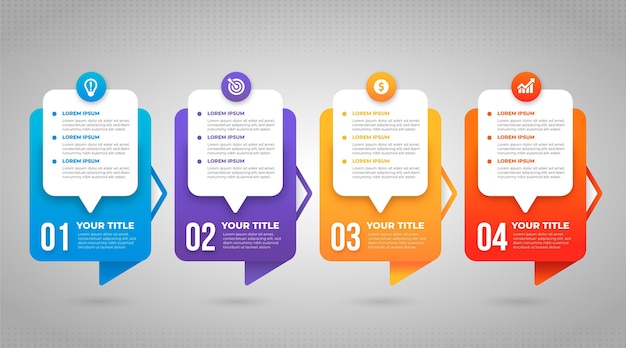 Gradient process infographic template