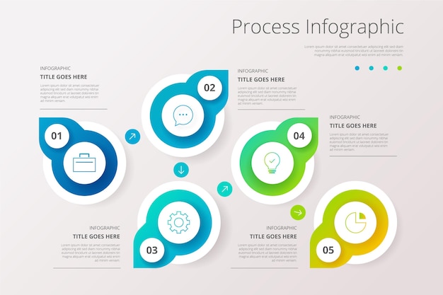 Free Vector gradient process infographic