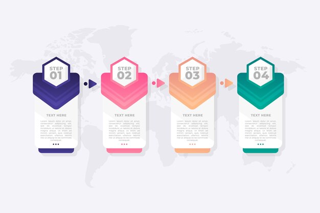 Gradient professional infographic steps