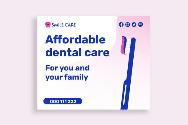 Gradient professional smile care dental clinic banner