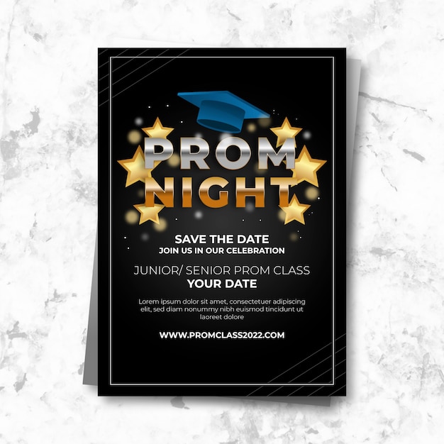 Free Vector gradient prom invitation template