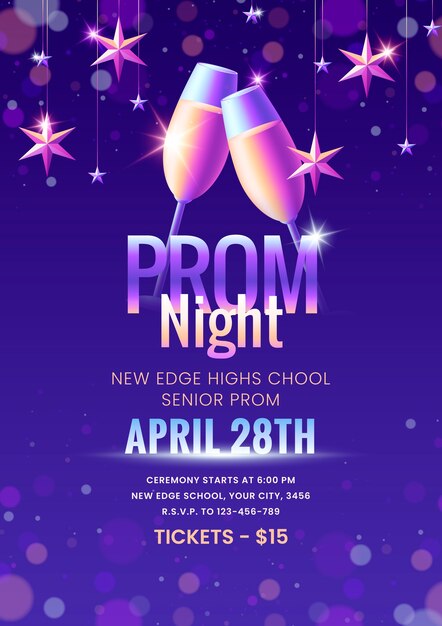 Gradient prom invitation template