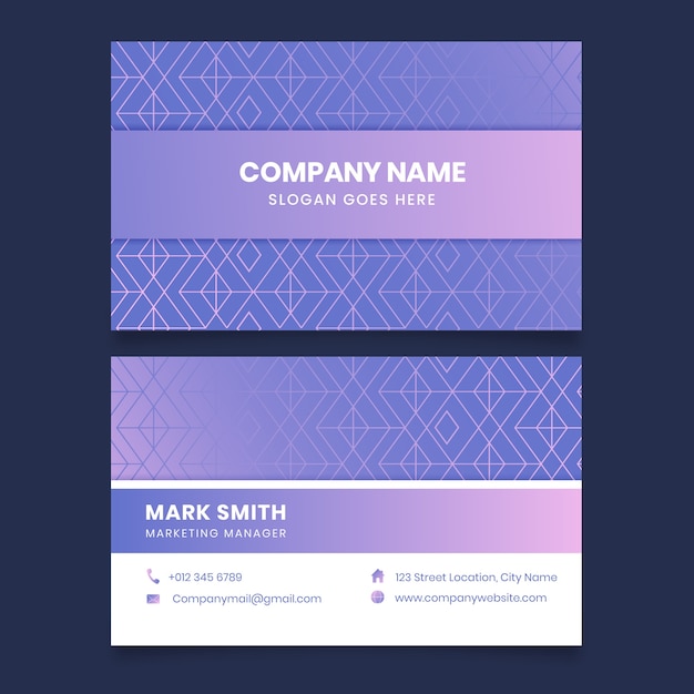 Free Vector gradient purple business card