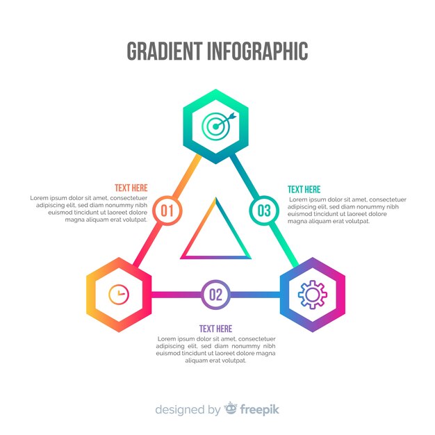 Gradient pyramid infographic background