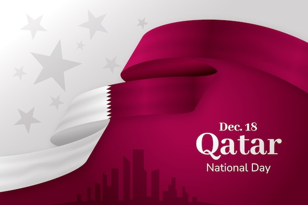 Free Vector gradient qatar national day background