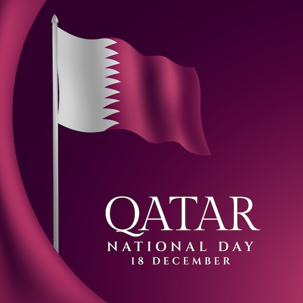 Free Vector gradient qatar national day illustration