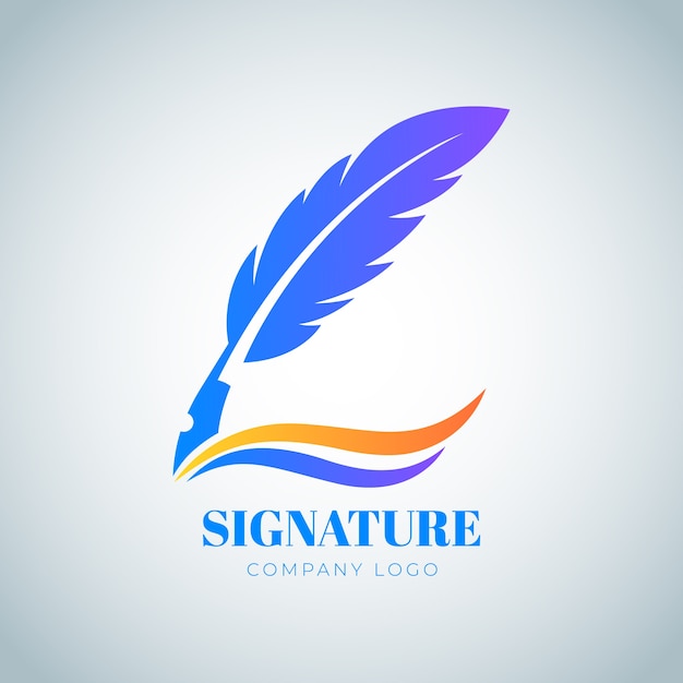 Free Vector gradient quill pen logo template