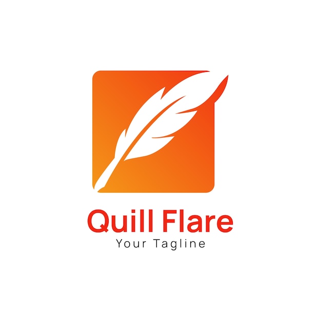 Free Vector gradient quill pen logo template