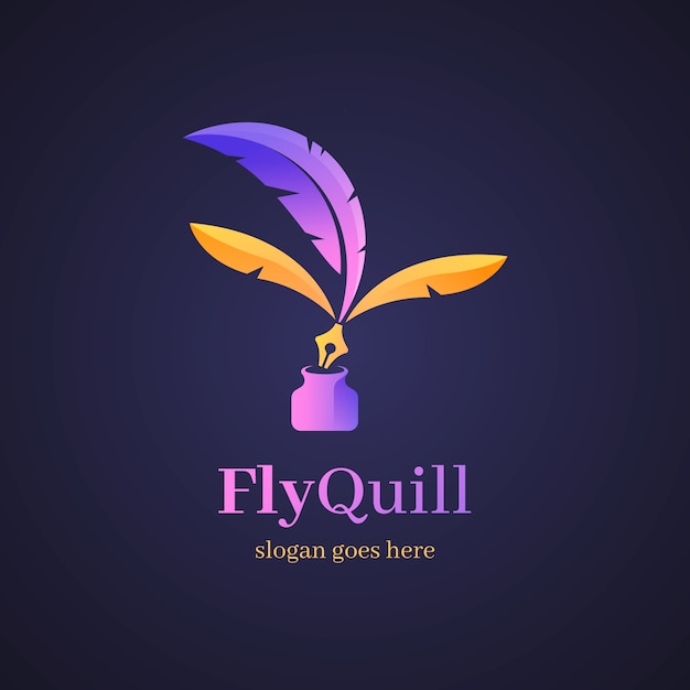 Free Vector gradient quill pen logo template