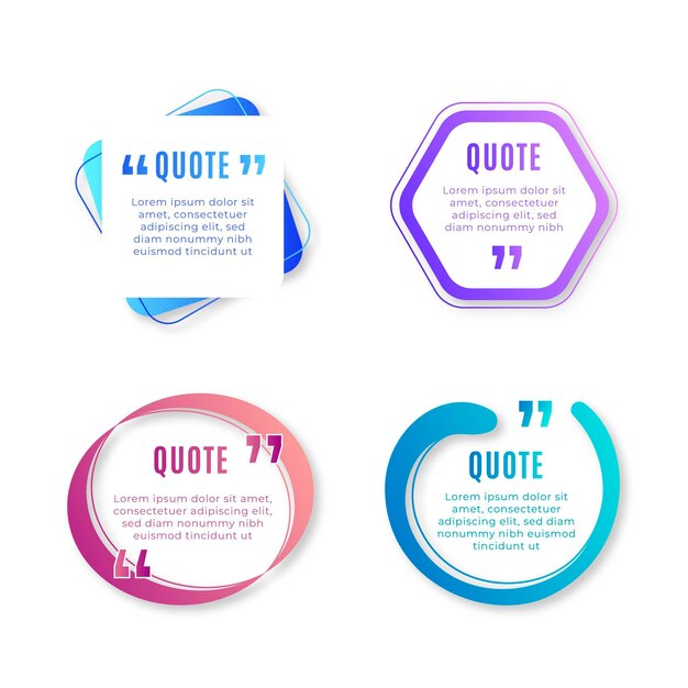 Gradient quote box frame collection