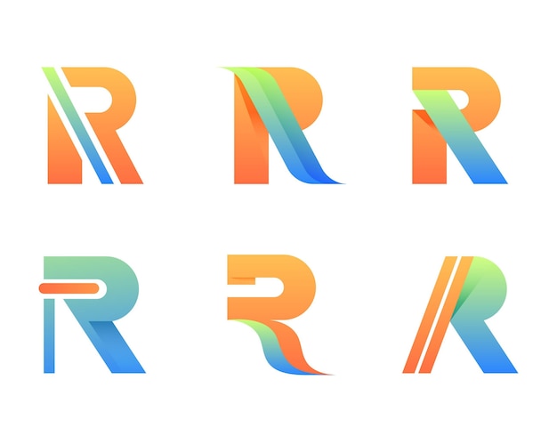 Free Vector gradient r logo collection