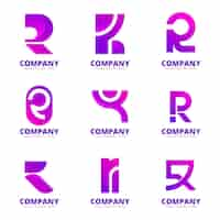 Free vector gradient r logo collection