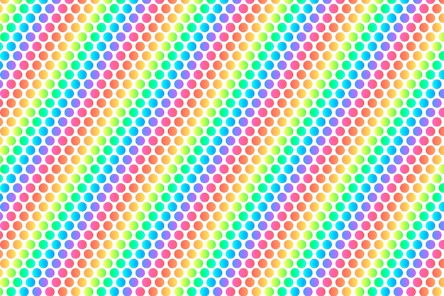 Gradient rainbow polka dot background