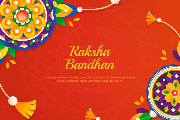 Gradient raksha bandhan background with talisman