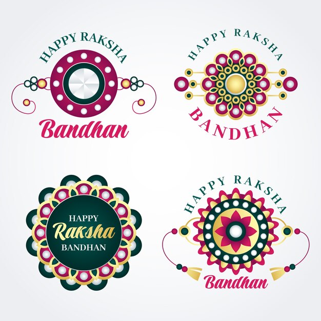 Gradient raksha bandhan labels collection