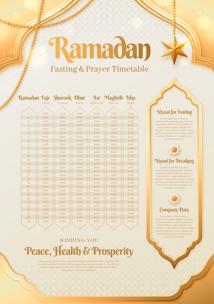 Gradient ramadan calendar template