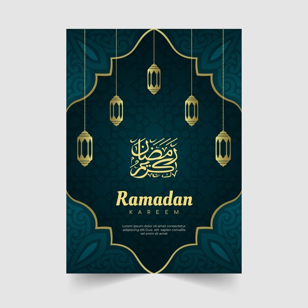 Gradient ramadan greeting card