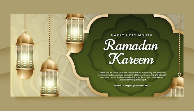 Free Vector gradient ramadan horizontal banner