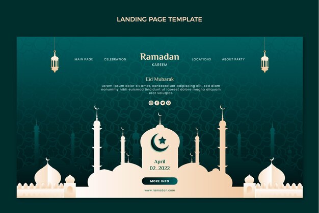 Gradient ramadan landing page template