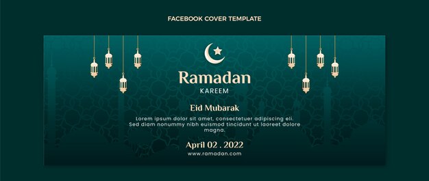 Gradient ramadan social media cover template