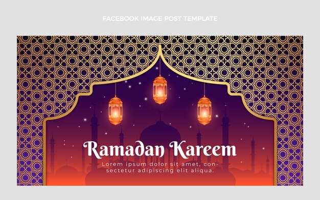 Gradient ramadan social media post template