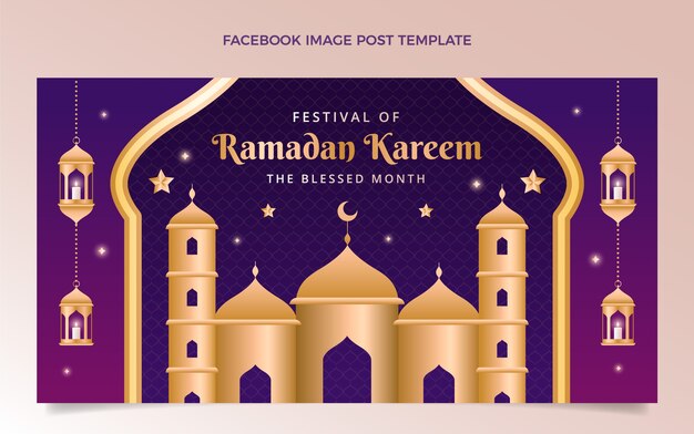 Gradient ramadan social media post template