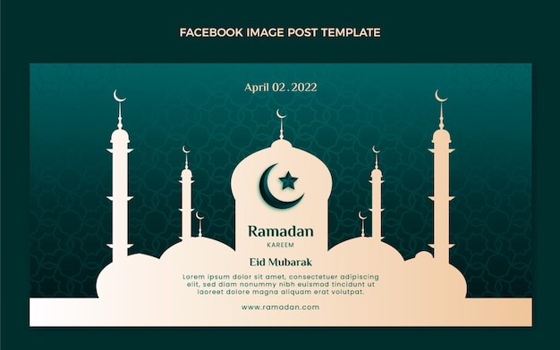 Gradient ramadan social media post template