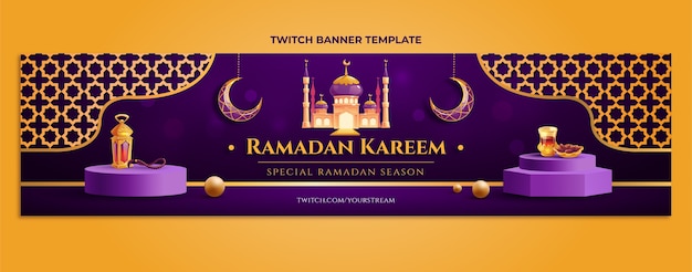 Free Vector gradient ramadan twitch banner